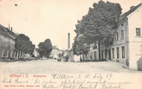 Wilthen i. S. Marktplatz Postkarte AK 1907