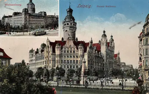 Leipzig Neues Rathaus Pleissenburg Postkarte AK 1904