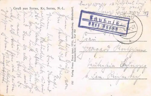 Syrau Kr. Sorau Niederlausitz Gasthaus Halbe Meile Richard Kloß 1940