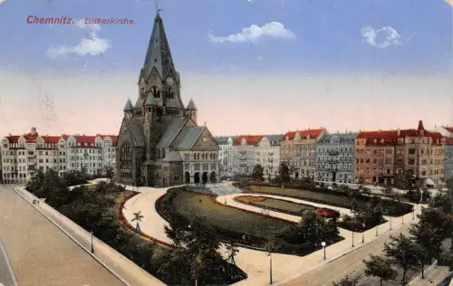 Chemnitz Sachsen Lutherkirche AK 1916