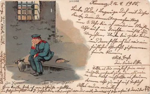 Bei Focken-Karin Im Kasten! Patriotika Postkarte AK