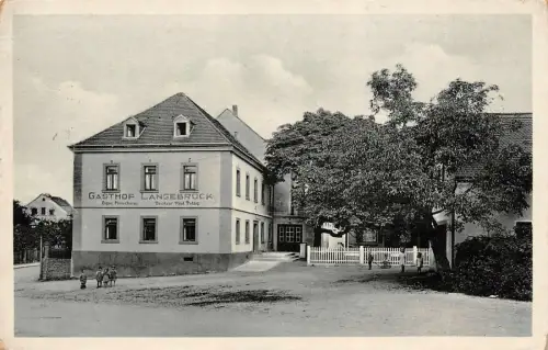 Gasthof Langebrück bei Dresden Sachsen Postkarte AK 1919