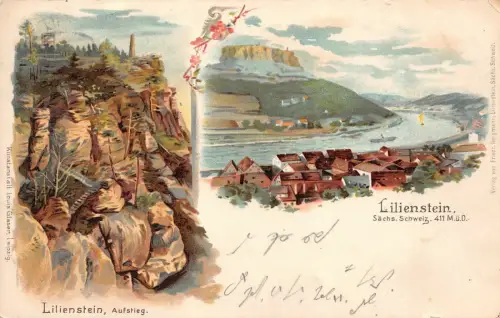 Rosstrappe Harz Postkarte Der Sprung übers Bodethal AK 1900