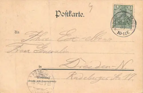 Gruss aus Kahnsdorf Zöpen Dürsten Kirche Rittergut Gasthof Postkarte AK 1900