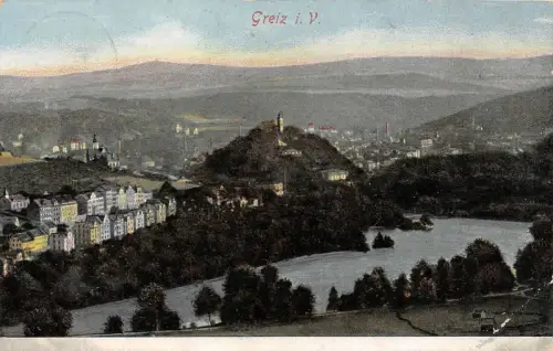 Greiz i. V. Panorama Ansicht Postkarte AK 1912