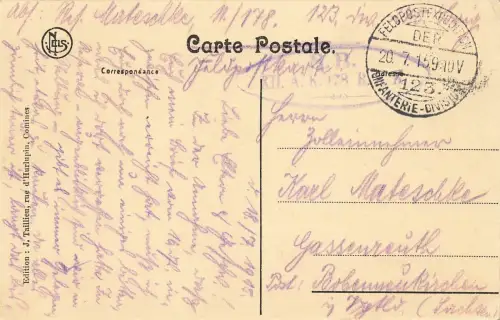 La Rue de la République in Comines Frankreich Postkarte AK 1915