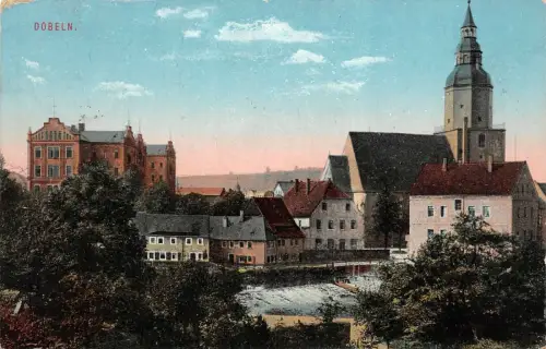 Döbeln Ansicht Kirche Postkarte AK 1915