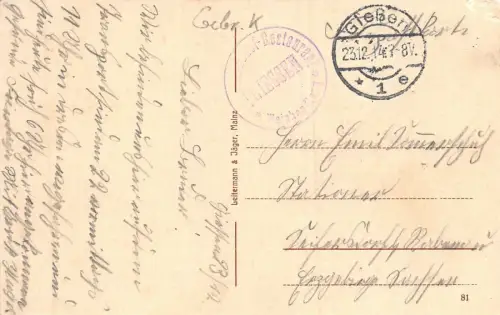 Giessen Altes Schloss mit alter Kaserne Feldpost AK 1914