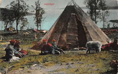 Lappläger Schweden Postkarte