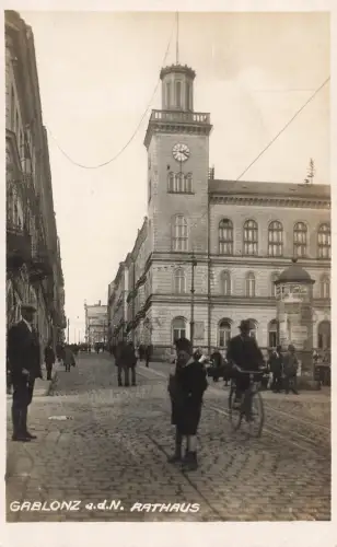 Rathaus in Gablonz an der Neiße Böhmen Fotokarte AK