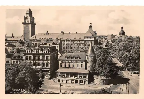 Plauen i.V. Tunnel und Rathaus Postkarte
