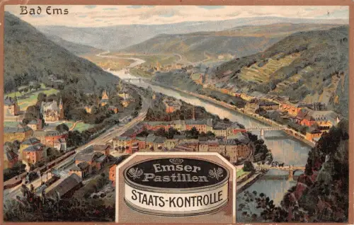 AK Bad Ems Emser Pastillen Staats - Kontrolle 1909