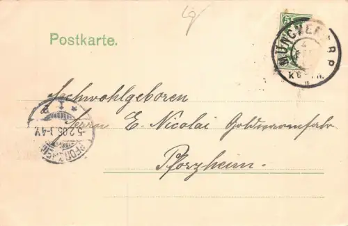 München Justizpalast Postkarte AK 1905