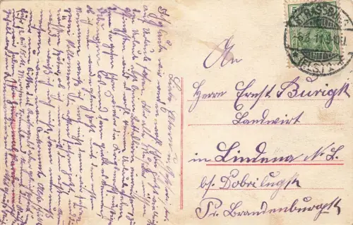 Kaiserpalast und Kirche in Strassburg Frankreich Postkarte AK 1911