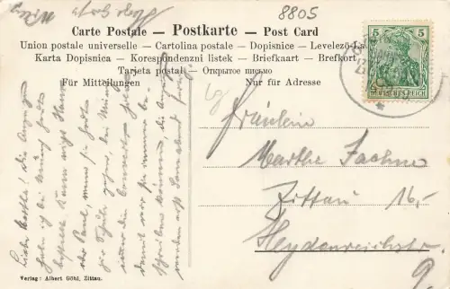 Gruss aus Jonsdorf b. Zittau Konzert- u. Ball-Saal Kretscham Postkarte AK 1909