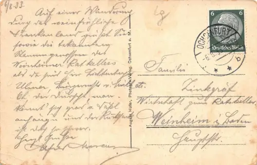 Ochsenfurt a. Main von Südwesten Total Postkarte AK 1933