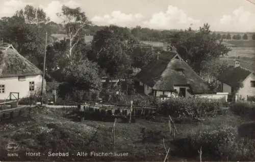 Alte Fischerhäuser in Seebad Horst Niechorze Pommern Postkarte AK 1932