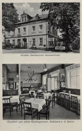 Gasthof zur alten Reichsgrenze Sohland a. d. Spree Sommerfrische Postkarte AK