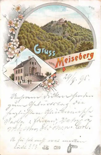 Gruss vom Meiseberg Sachsen-Anhalt Postkarte AK 1895