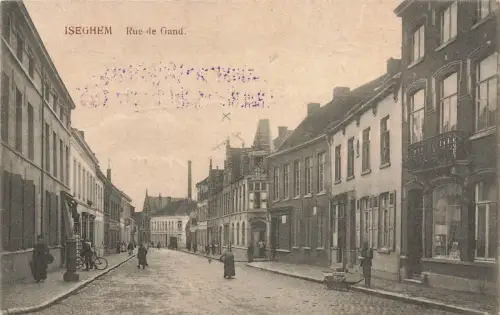 Rue de Gand Straßenansicht in Iseghem Westflandern Belgien Postkarte AK 1915