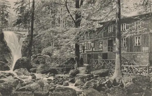 Kochelfall und Baude Schreiberhau Riesengebirge Schlesien Postkarte AK 1910