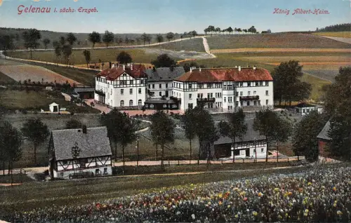 Sommerfrische und König Albert-Heim in Gelenau Erzgebirge Sachsen Postkarte AK