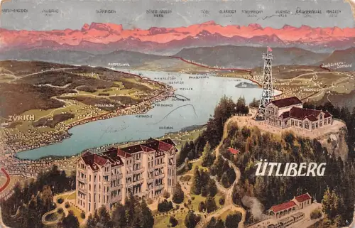 Ütliberg Zürich Postkarte AK 1909