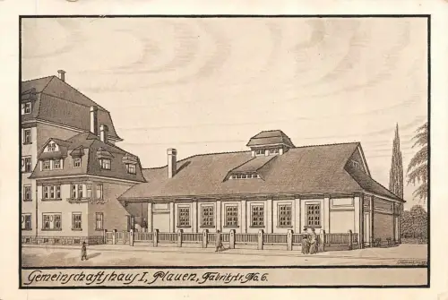 Plauen Vogtland Fabrikstrasse Gemeinschaftshaus Postkarte