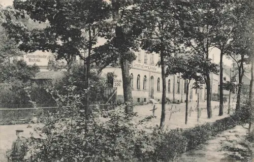 Hauptstrasse mit Gasthof zur Linde Bockau Erzgebirge Sachsen Postkarte AK 1916