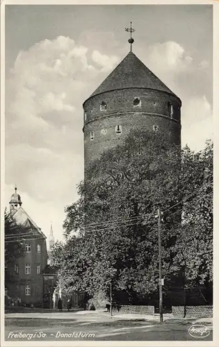 Blick auf den Donatsturm im Freiberg Sachsen Postkarte Postkarte AK