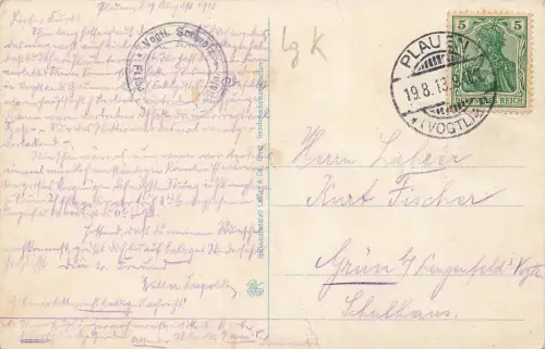 Loreley-Steg im Triebtal Vogtländische Schweiz Sachsen Postkarte AK 1913