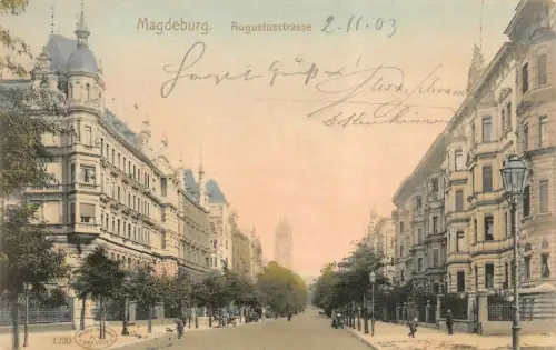 Magdeburg Augustusstrasse Postkarte 1903