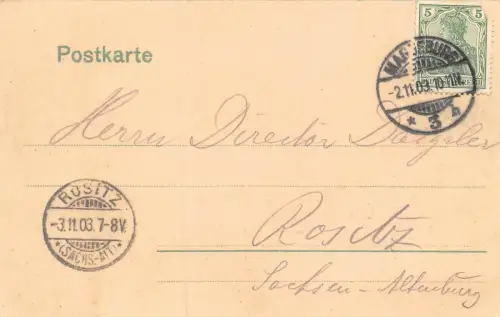 Magdeburg Augustusstrasse Postkarte 1903
