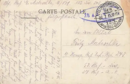 Caserne Kaserne des Sapeurs-Pompiers des Roubaix Frankreich Postkarte AK 1915