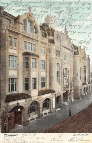 Centraltheater in Chemnitz Sachsen Postkarte AK 1905