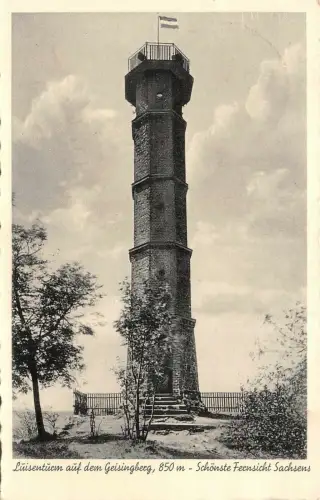 Luisenturm auf dem Geisingberg 850m Schönste Fernsicht Sachsens AK 1930