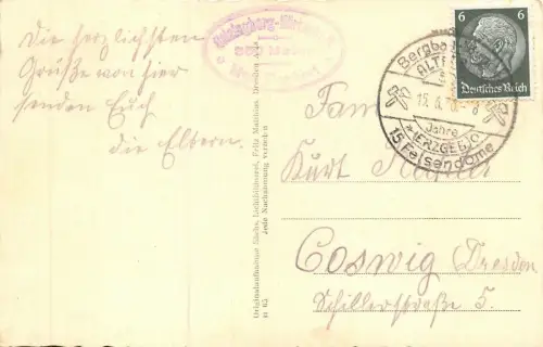 Luisenturm auf dem Geisingberg 850m Schönste Fernsicht Sachsens AK 1930