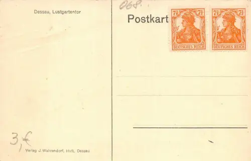 Lustgartentor Dessau Sachsen-Anhalt Postkarte