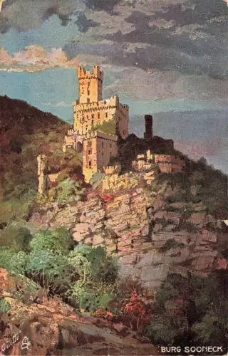 Burg Sooneck Niederheimbach Rheinland-Pfalz Tucks-Postkarte AK