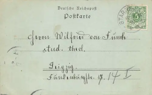 Gruß aus Chemnitz Stadtansicht Sachsen Mondschein-Postkarte AK 1900