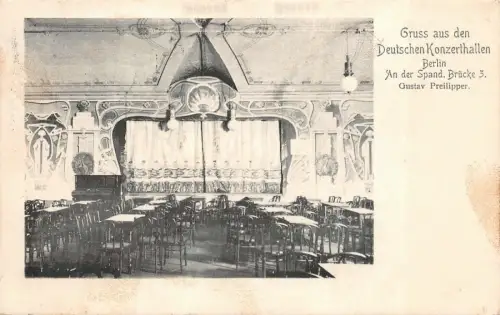 Gruss aus den Deutschen Konzerthallen Berlin Postkarte AK 1903