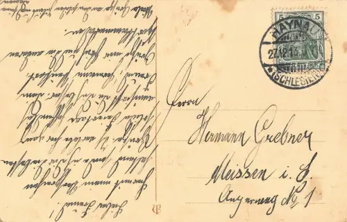 AK Haynau Chojnów Schlesien Kirche Postkarte 1913