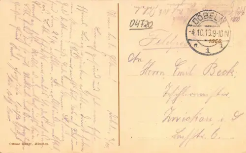 Obermarkt in Döbeln Sachsen Postkarte AK 1913