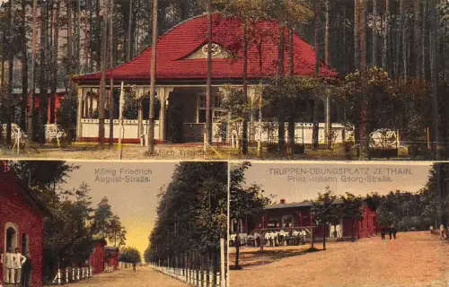 Truppen-Übungsplatz Zeithain Milch Trinkhalle Postkarte 1916