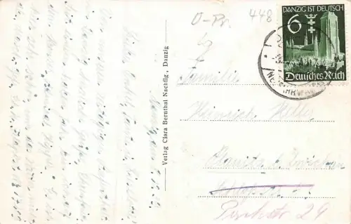 Danzig Rathaus Artushof u. Marienkirche AK 1939