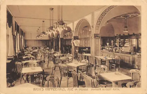 Rath's Kaffeehaus Aue im Erzgeb. Inh. August Rath Feldpostkarte AK 1918