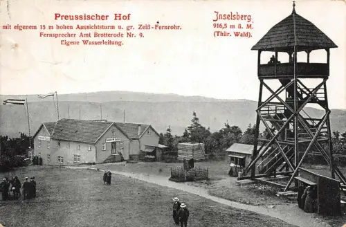 Inselberg (Thür. Wald) Preussischer Hof Aussichtsturm AK 1923