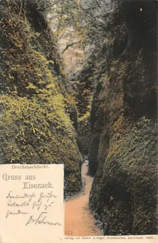 Gruss aus Eisenach Drachenschlucht Postkarte AK 1900