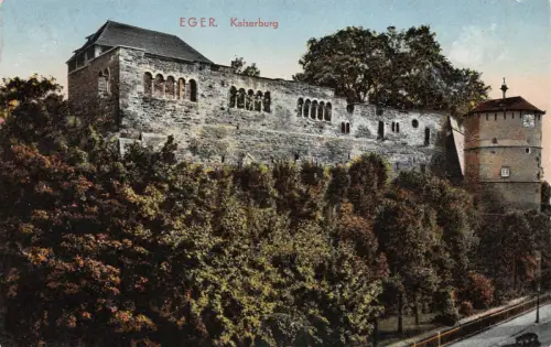 Ansicht Eger (Cheb) Kaiserburg Postkarte