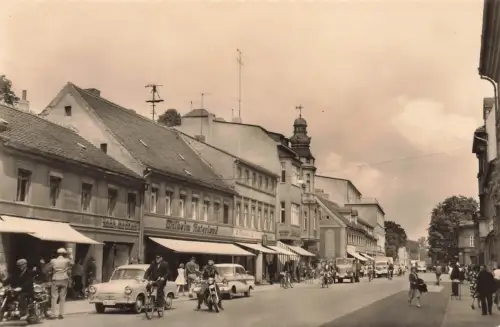 Ernst-Thälmann Straße in Finsterwalde Brandenburg Postkarte AK